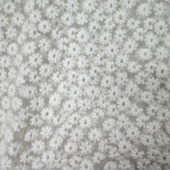 LOGO by Lori Goldstein Sleeveless Lace Peplum Tank Top White Daisy Floral Size M - Picture 4 of 10